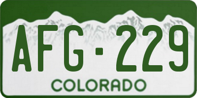 CO license plate AFG229