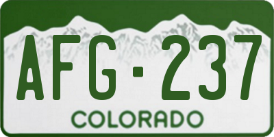 CO license plate AFG237