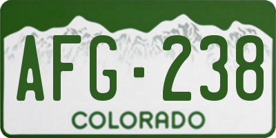 CO license plate AFG238