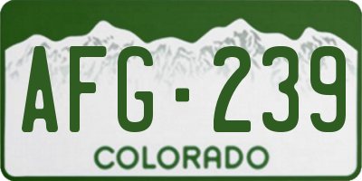 CO license plate AFG239