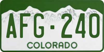 CO license plate AFG240