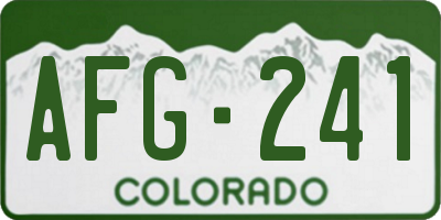 CO license plate AFG241