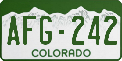 CO license plate AFG242