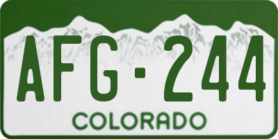 CO license plate AFG244