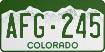 CO license plate AFG245