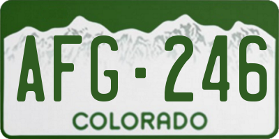 CO license plate AFG246