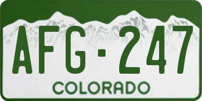 CO license plate AFG247