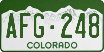 CO license plate AFG248