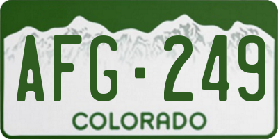 CO license plate AFG249