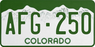 CO license plate AFG250