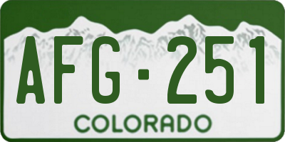 CO license plate AFG251