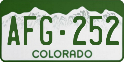 CO license plate AFG252