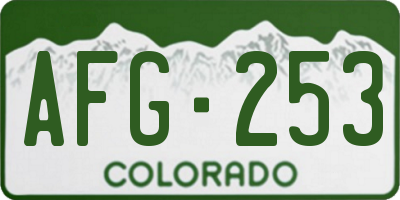 CO license plate AFG253