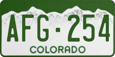 CO license plate AFG254