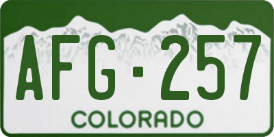 CO license plate AFG257