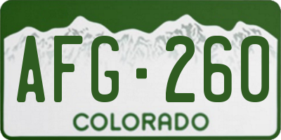 CO license plate AFG260