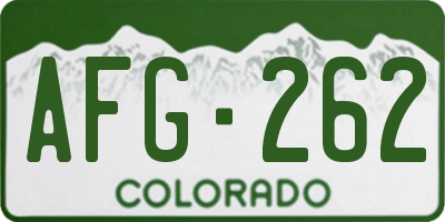 CO license plate AFG262