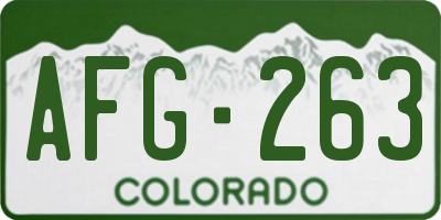 CO license plate AFG263
