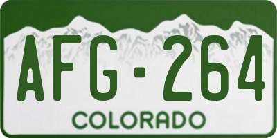 CO license plate AFG264
