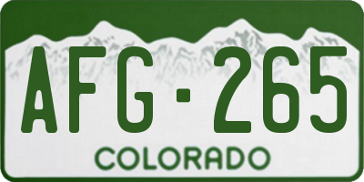 CO license plate AFG265