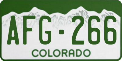 CO license plate AFG266