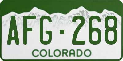 CO license plate AFG268