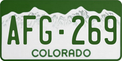 CO license plate AFG269