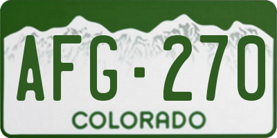 CO license plate AFG270