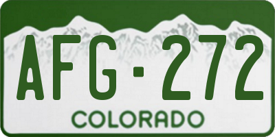 CO license plate AFG272