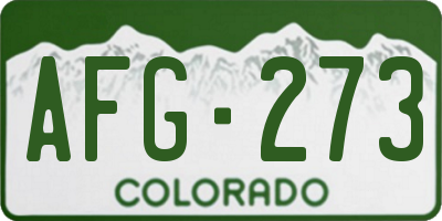 CO license plate AFG273