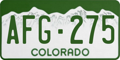 CO license plate AFG275
