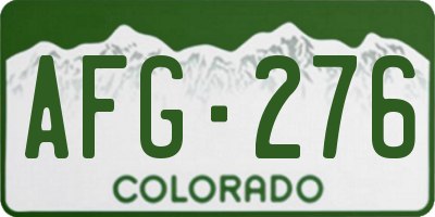 CO license plate AFG276