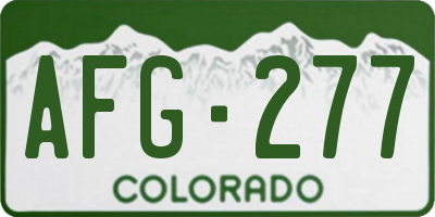 CO license plate AFG277