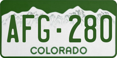 CO license plate AFG280