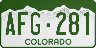 CO license plate AFG281