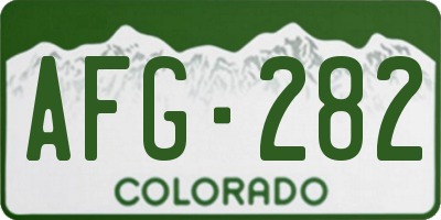 CO license plate AFG282