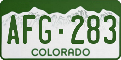 CO license plate AFG283