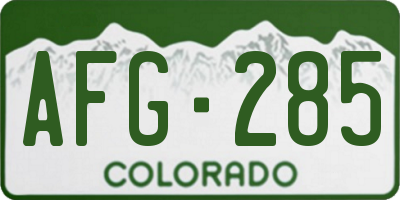 CO license plate AFG285