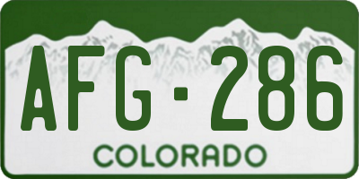 CO license plate AFG286