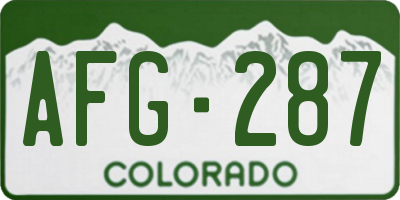 CO license plate AFG287