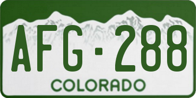 CO license plate AFG288
