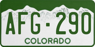 CO license plate AFG290