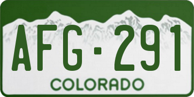 CO license plate AFG291