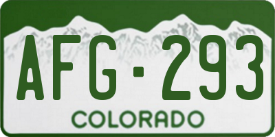 CO license plate AFG293
