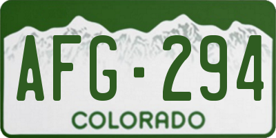 CO license plate AFG294
