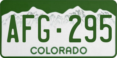 CO license plate AFG295