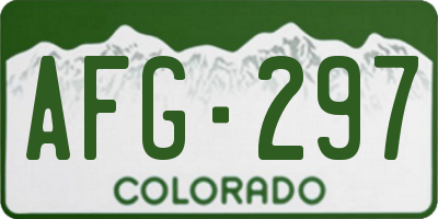 CO license plate AFG297