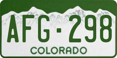 CO license plate AFG298