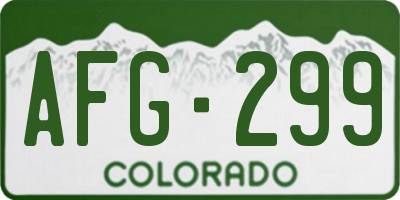 CO license plate AFG299
