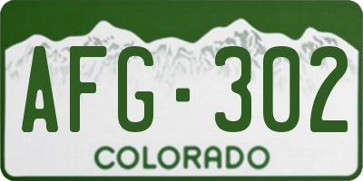 CO license plate AFG302